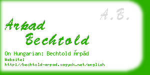 arpad bechtold business card
