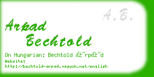 arpad bechtold business card